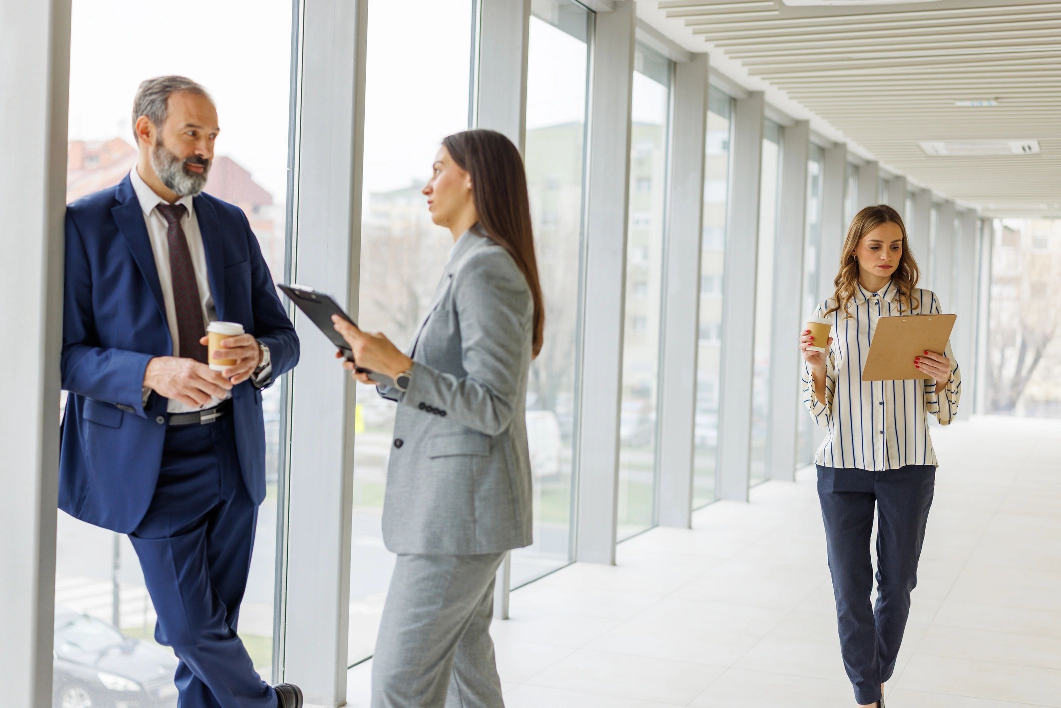 Conference participants networking at a professional business event